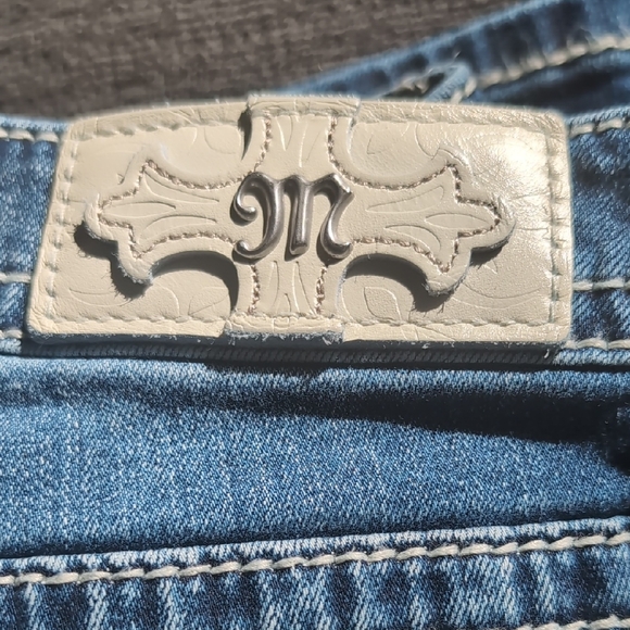 Miss Me Blue Boot Cut Jeans with Embellished Pockets 29 X 32 - Picture 3 of 10